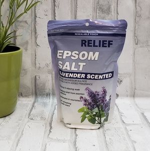 Relief MD Epsom Salt, Lavender Scented, Natural Magnesium Sulfate Crystals, 16oz